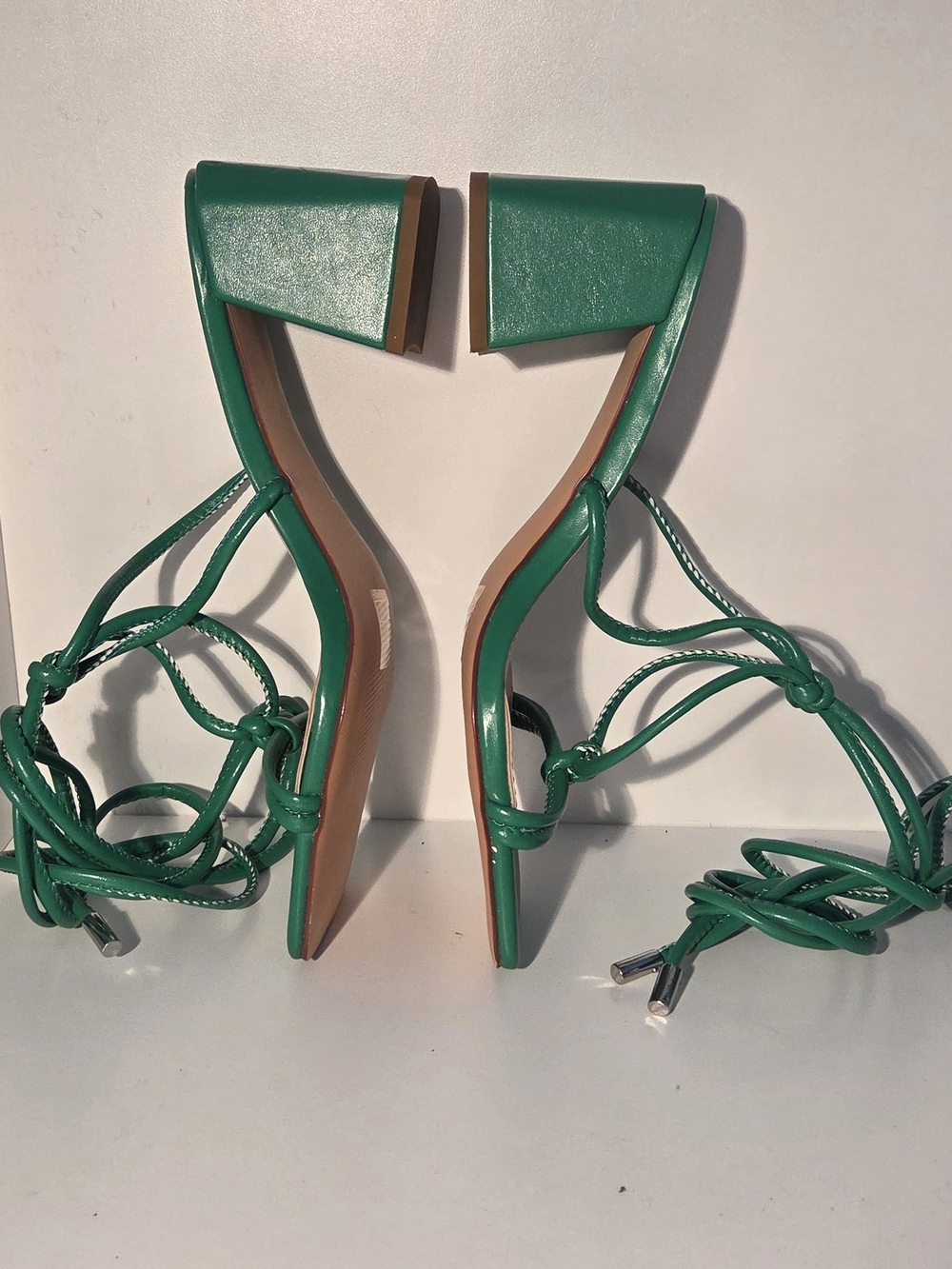 Vivianly Brand Green Strappy Block Heel Sandals - Women Size 7